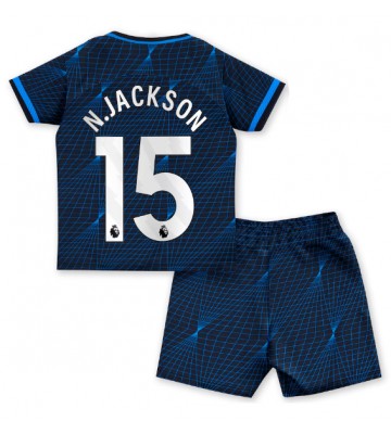 Chelsea Nicolas Jackson #15 Borta Kläder Barn 2023-24 Kortärmad (+ Korta byxor)